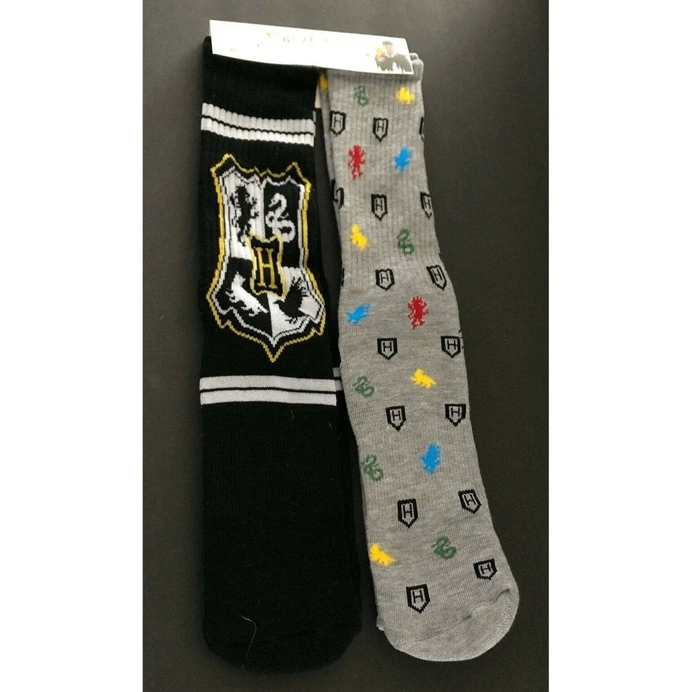 Harry Potter Crew Socks Adult Hogwarts Wizarding World 2 Pairs NEW